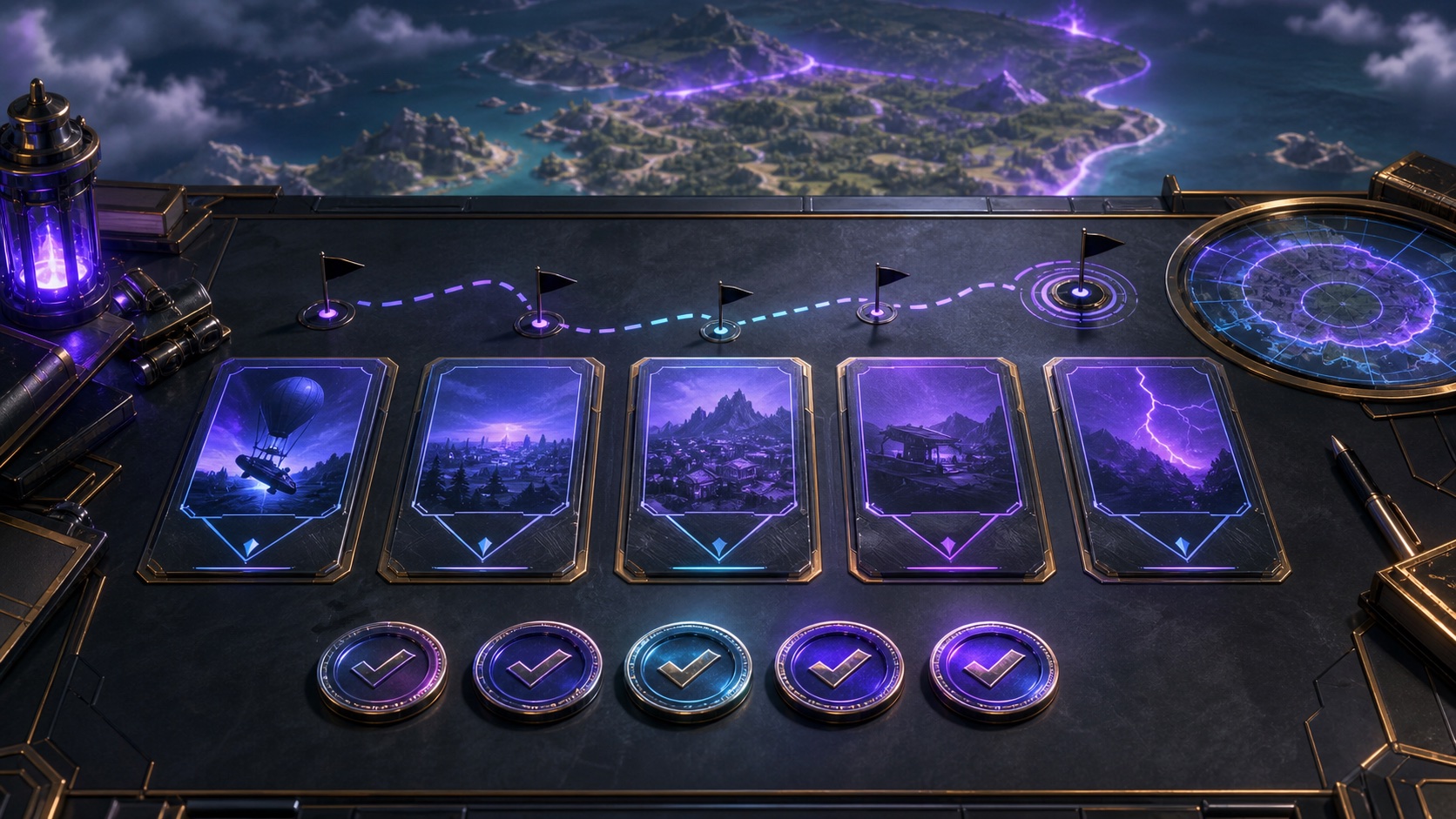 A bundle of Fortnite ranked matches represented as competitive mission cards