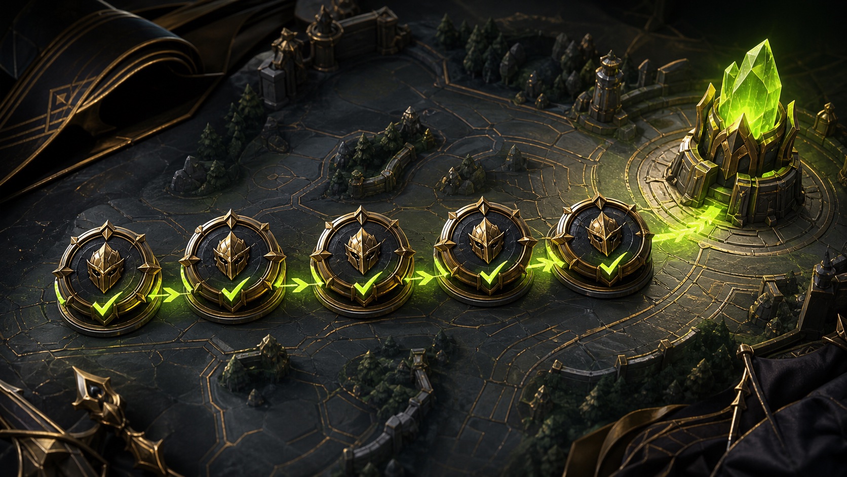 A bundle of League ranked matches represented by tactical match tokens